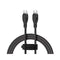Baseus Pudding Series Fast Charging Cable Type-C to Type-C 100W (Cluster Black) (1.2M, 2M) (P10355702111-00, P10355702111-01)