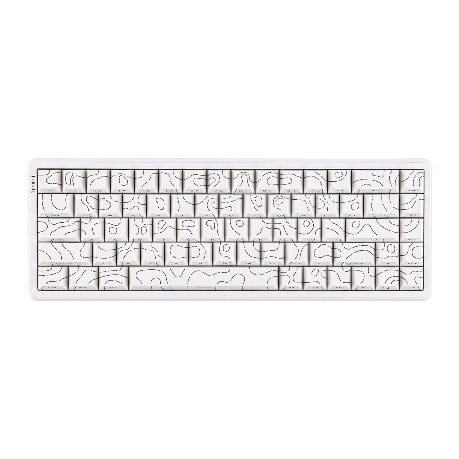 Ajazz AK680 Max RGB Wired 68-Keys Gasket-Mounted Hot Swappable Mechanical Keyboard (Contour White)