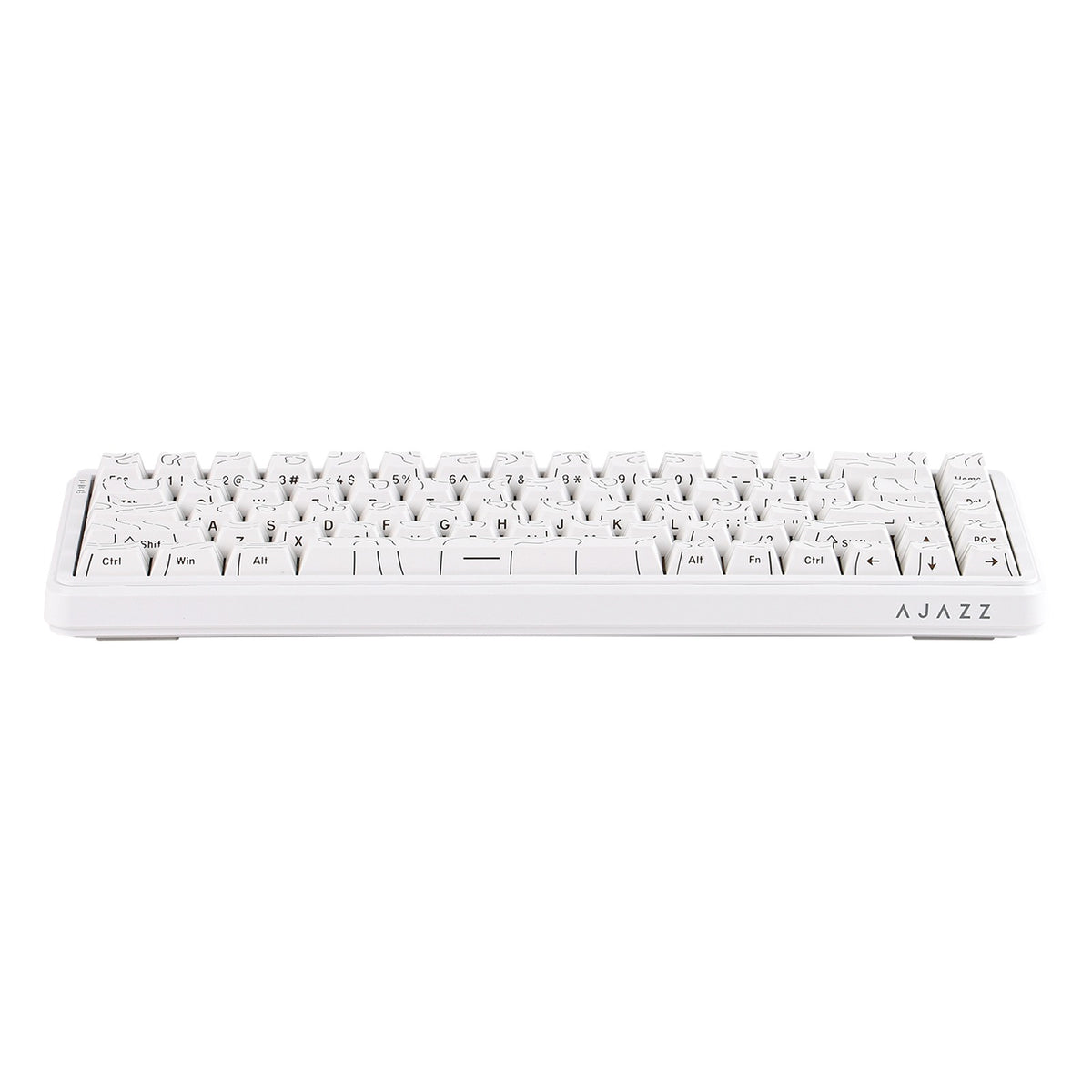 Ajazz AK680 Max RGB Wired 68-Keys Gasket-Mounted Hot Swappable Mechanical Keyboard (Contour White)