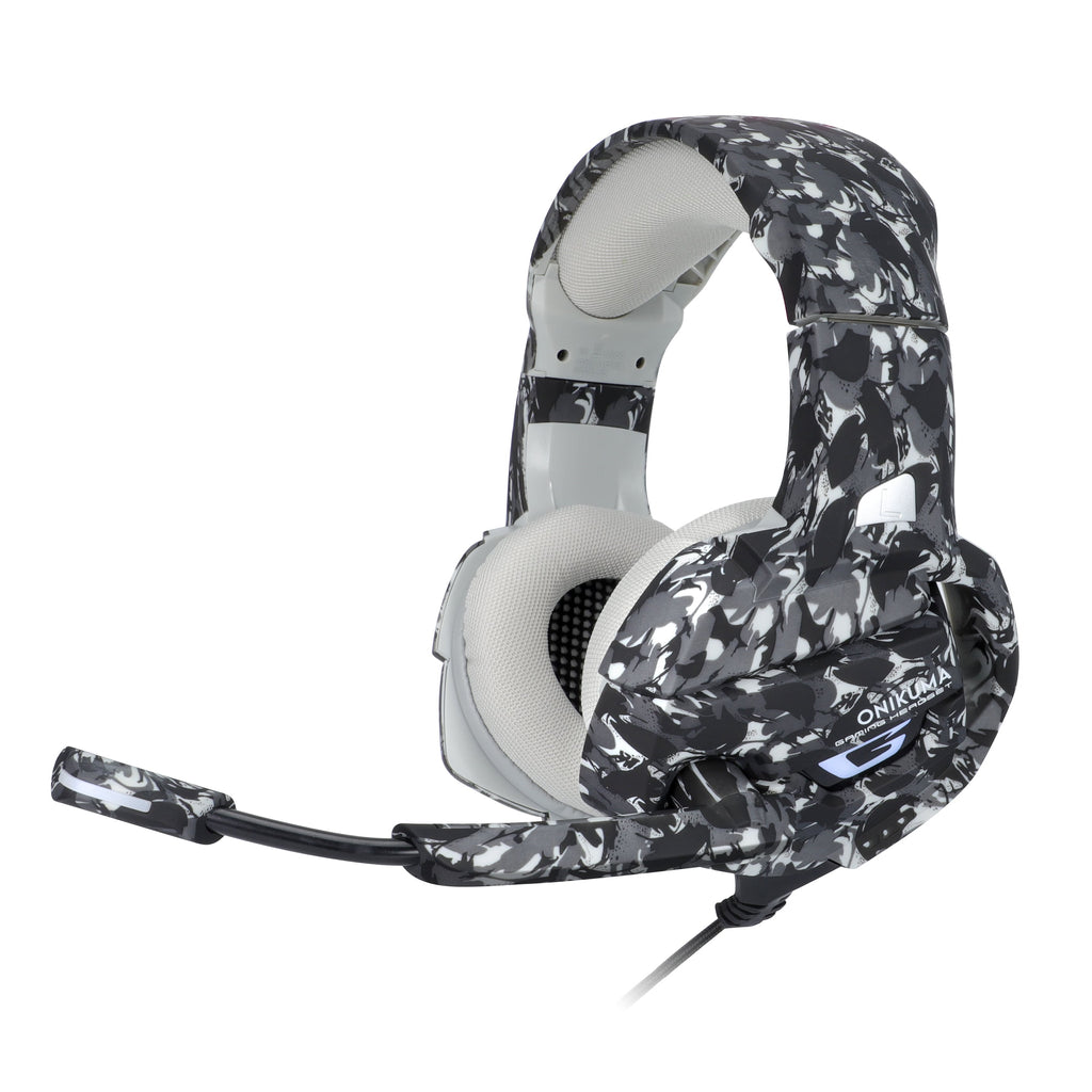 Onikuma K5 Gaming Headset With Mic And Noise Cancelling (Camouflage Grey)