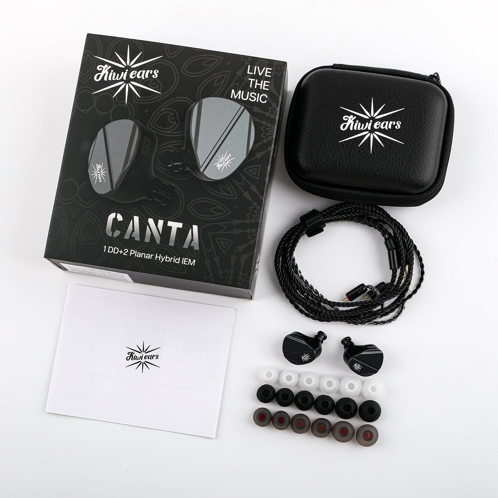 Kiwi Ears Canta 1DD + 2Planar Hybrid In-Ear Monitor, Hi-Fi Wired Gaming Earbuds