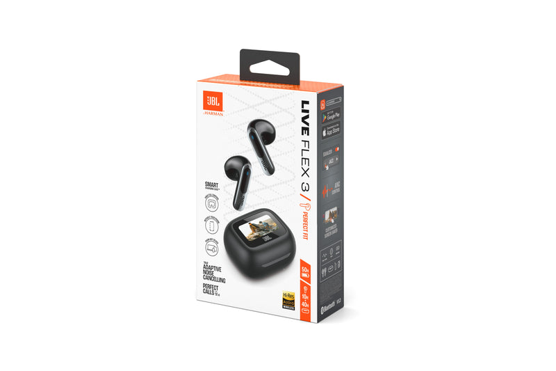 JBL Live Flex 3 True Wireless Noise-Cancelling Earbuds with Open-Stick Design & Smart Charging Case