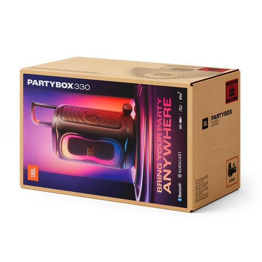 JBL PartyBox 330 Portable Wireless Party Speaker (Black, White)