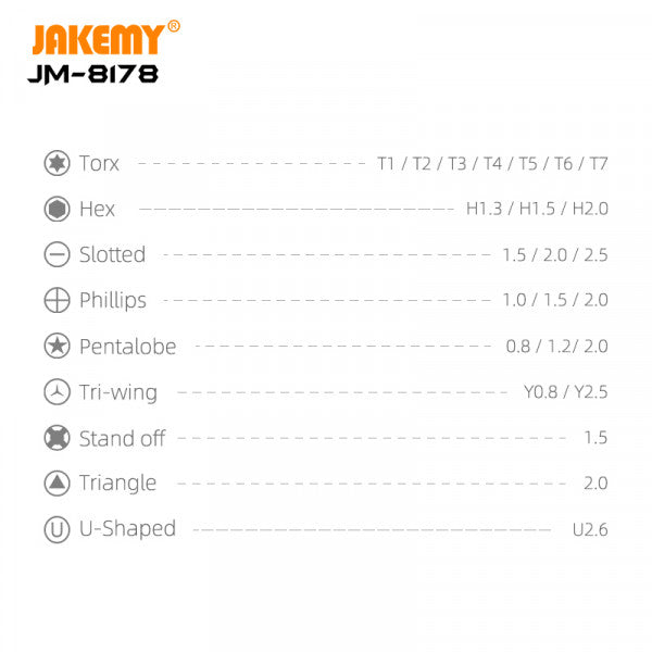 Jakemy 26-in-1 Precision Screwdriver Set (JM-8178)