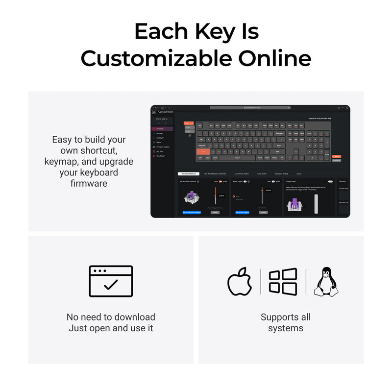 Keychron K10 HE Special Ed. Full Size Wireless Magnetic Switch Custom Keyboard - Black