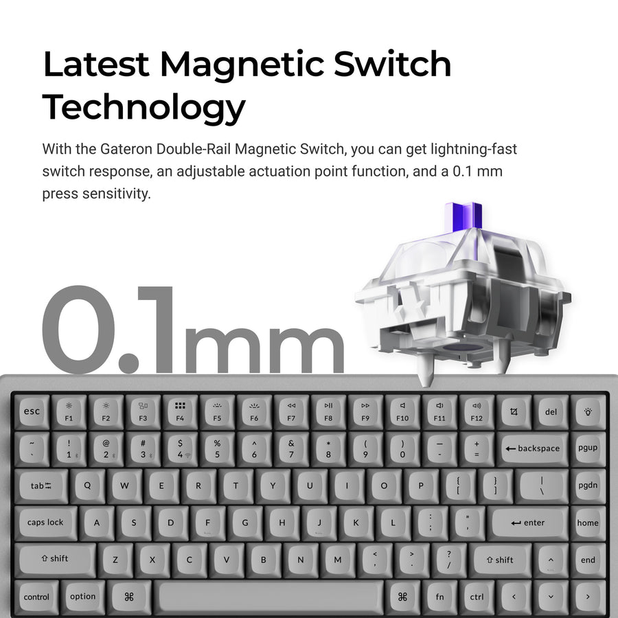 Keychron K2 HE 75% Wireless Hot-Swappable RGB Magnetic Switch Custom Keyboard