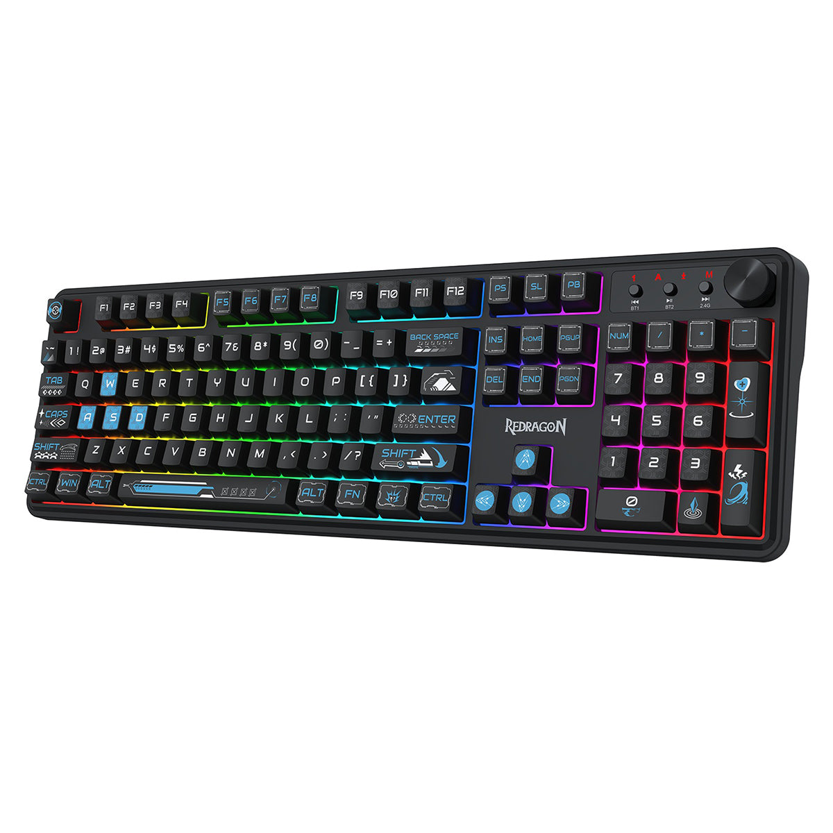 Redragon RM104 Pro Volcano Tri-Mode 104-key Wireless RGB Membrane Mechanical Gaming Keyboard
