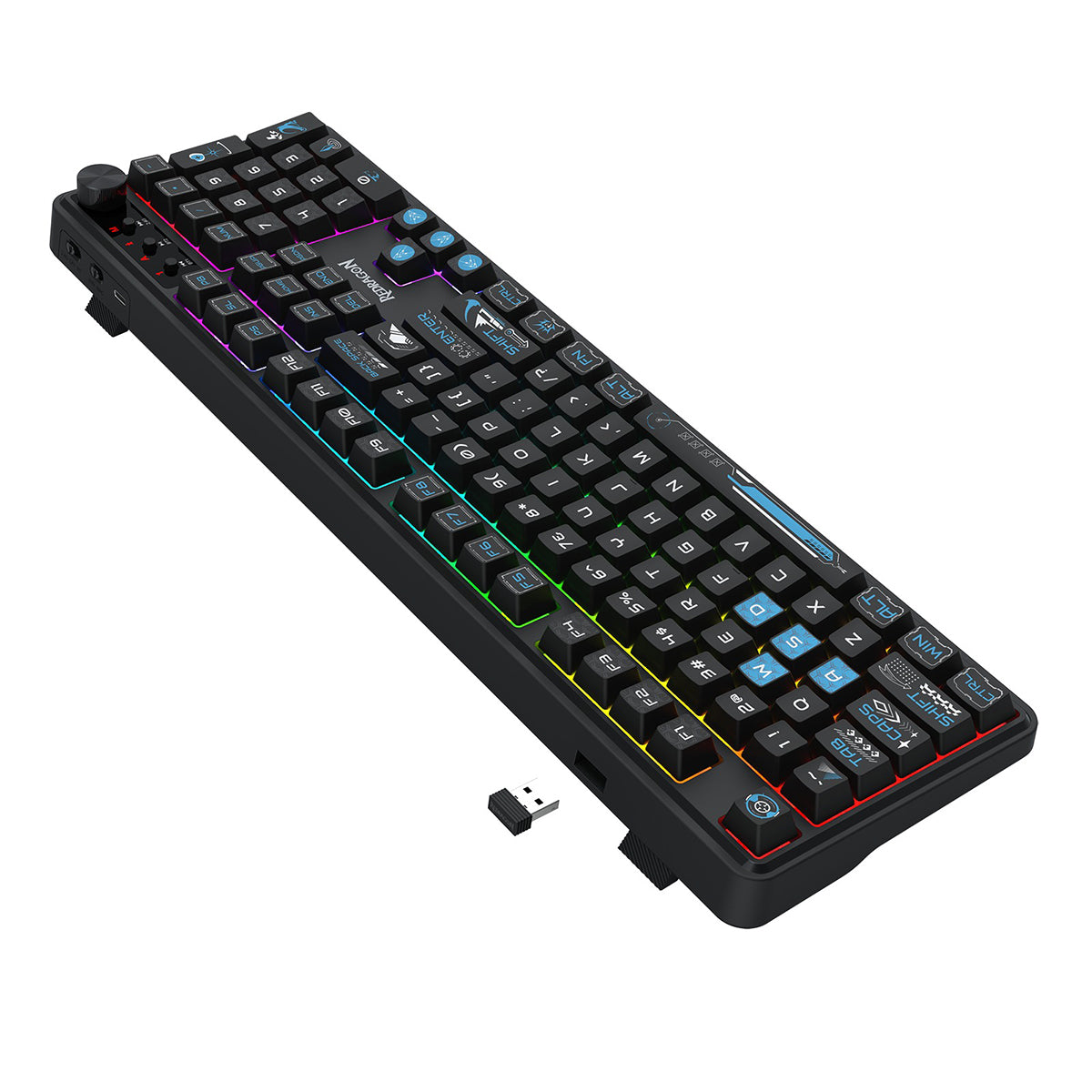 Redragon RM104 Pro Volcano Tri-Mode 104-key Wireless RGB Membrane Mechanical Gaming Keyboard