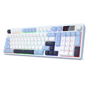 Redragon Aria Pro K527WBL Tri-Mode Ultra-Quiet Membrane RGB Keyboard with LCD Display & Knob Control