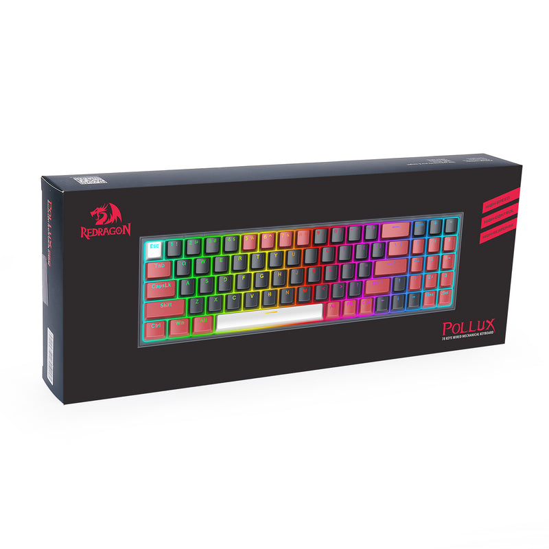 Redragon Pollux 78-Keys Wired Mechanical Gaming Keyboard (K628RGB-BRW)