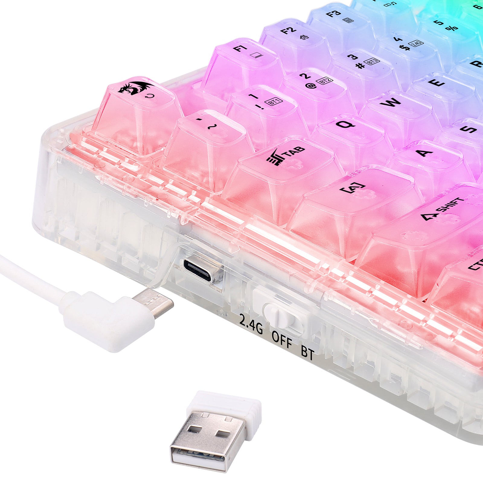 Redragon Elf Pro Wireless Crystal Mechanical Keyboard (K649CT-RGB-Pro)