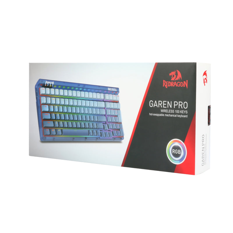 Redragon Garen Pro 100-Keys Hot-Swappable RGB Wireless Mechanical Keyboard