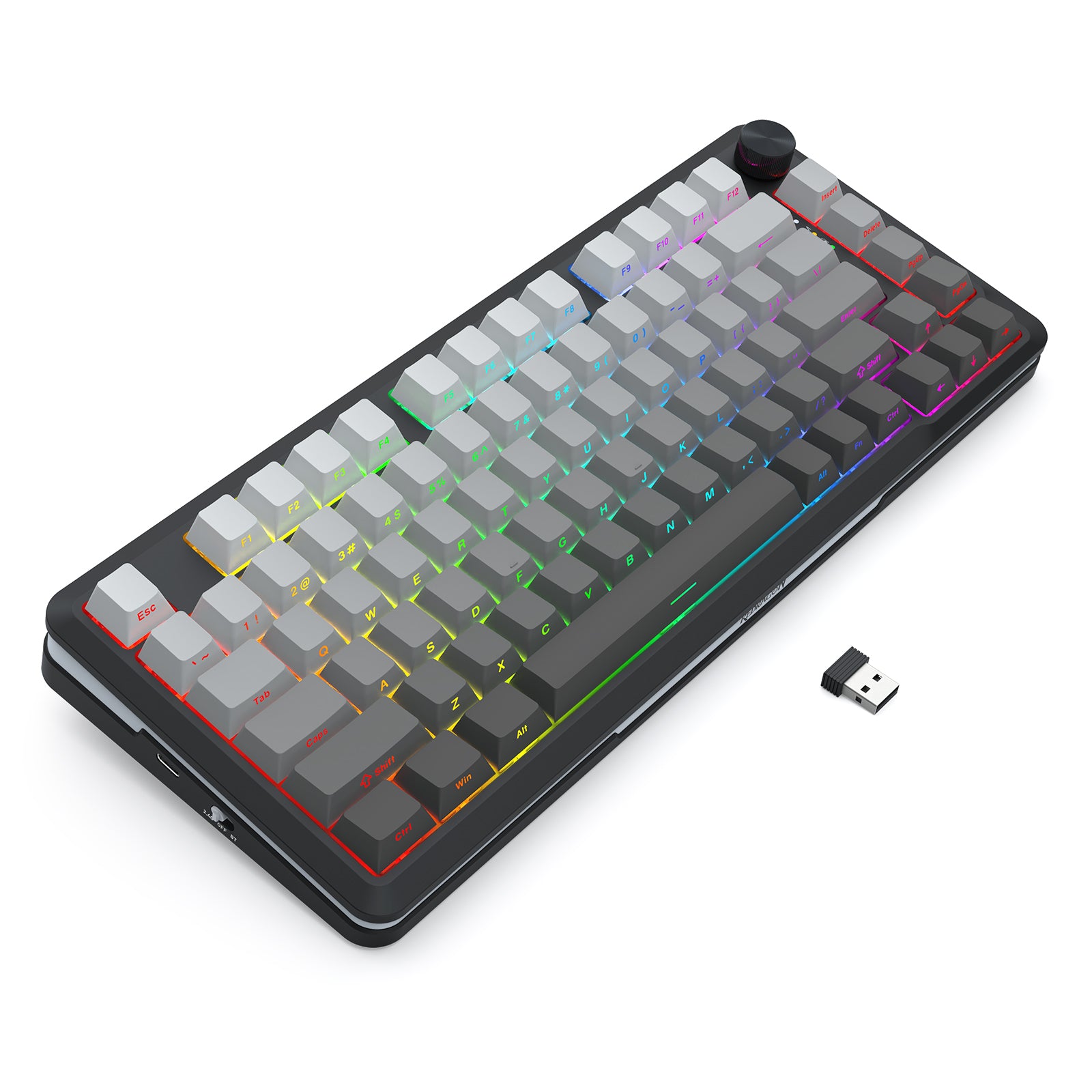 Redragon Cyrus Pro K681SP RGB Wireless 75% Hot-Swappable Gasket Mechanical Keyboard with Knob
