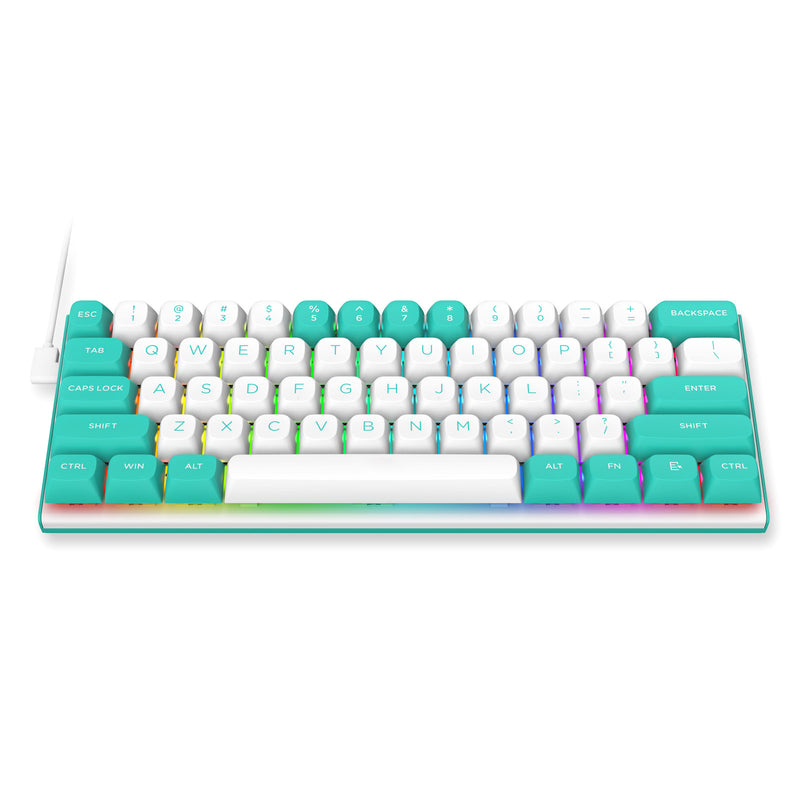 Redragon K683WB-RGB Fidd 8k Wired Rapid Trigger Magnetic Switch Keyboard (AQUA/WHITE)