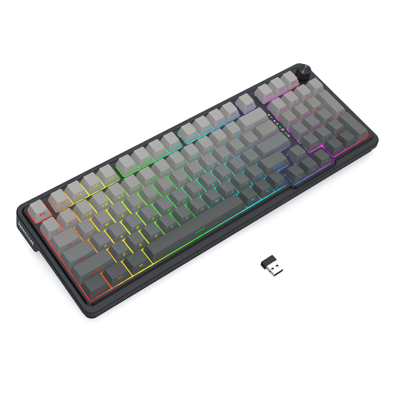 Redragon Eisa Pro 3 Modes 98-Key Hot-Swappable RGB Mechanical Keyboard - Gradient Gray | DataBlitz