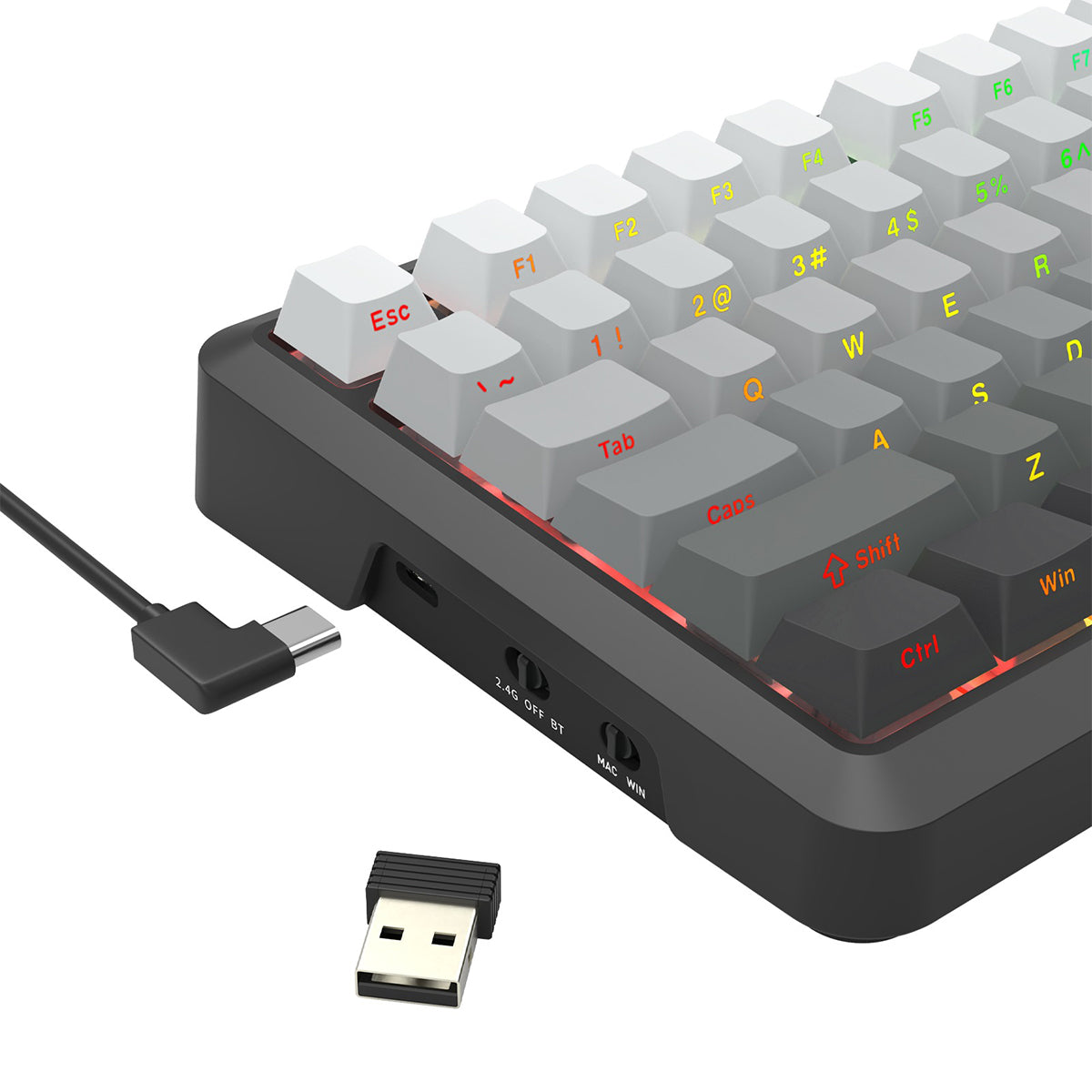 Redragon Bragi Pro Tri-Mode Wireless RGB Mechanical Keyboard (Gradient Gray) (K688SP-RGB-PRO)