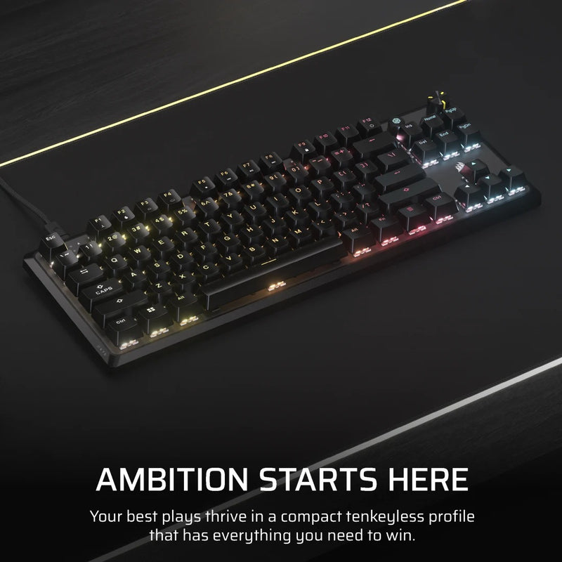 Corsair K70 Core TKL RGB Mechanical Gaming Keyboard (Black) (MLX Red Switches)