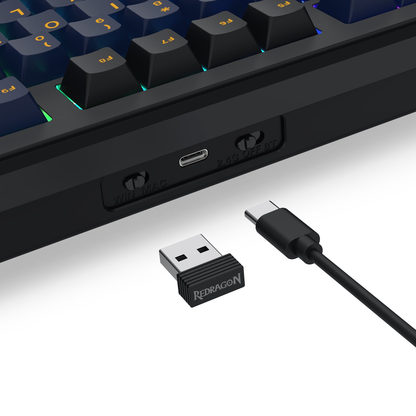 Redragon Cyclone Pro K716 RGB Hot-Swappable Gasket Mounted TKL Horizontal Knob Mechanical Keyboard