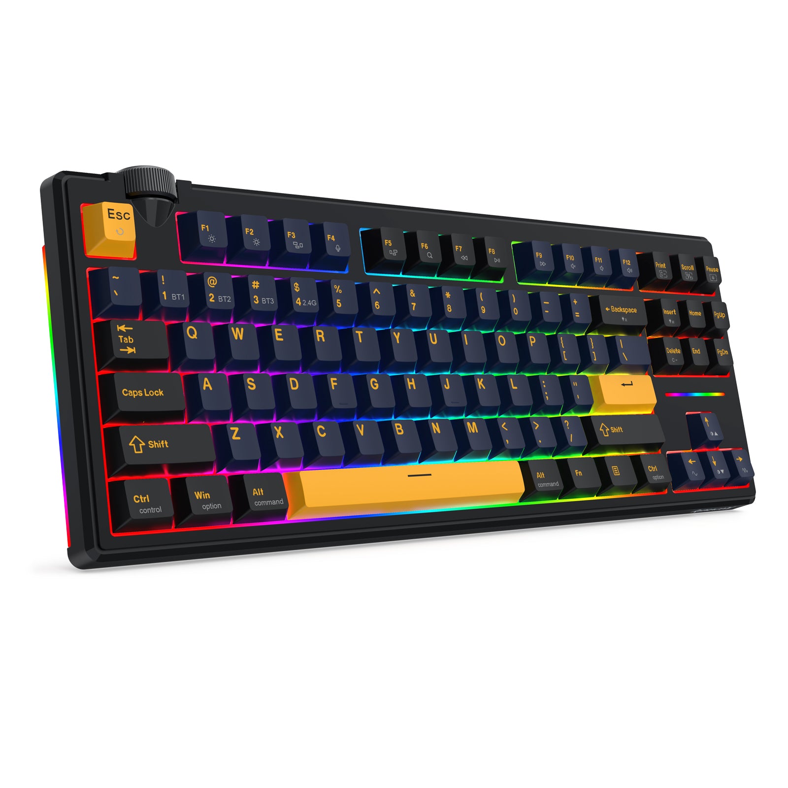 Redragon Cyclone Pro K716 RGB Hot-Swappable Gasket Mounted TKL Horizontal Knob Mechanical Keyboard