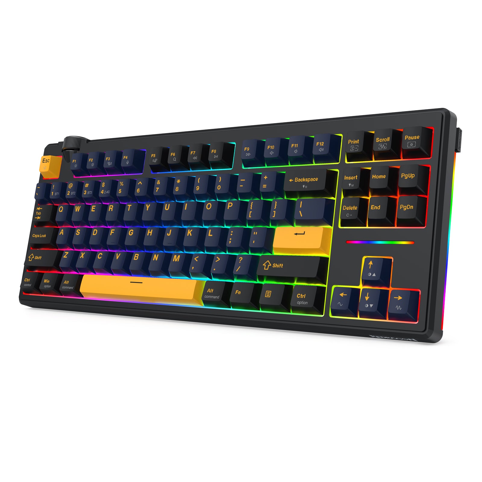 Redragon Cyclone Pro K716 RGB Hot-Swappable Gasket Mounted TKL Horizontal Knob Mechanical Keyboard