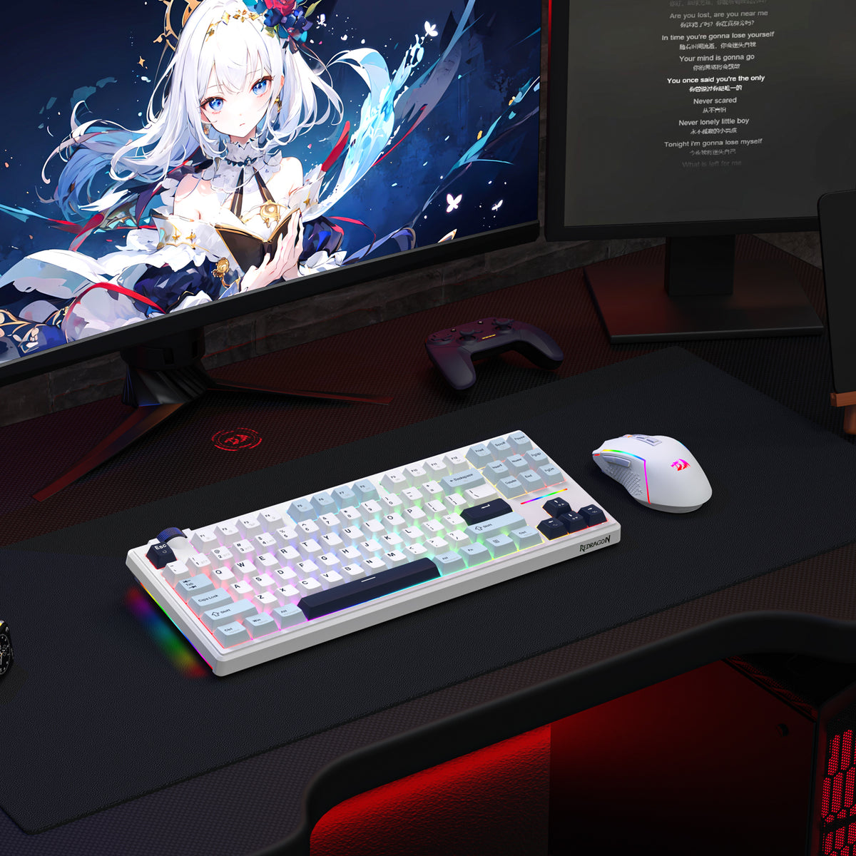 Redragon Cyclone Pro K716 RGB Hot-Swappable Gasket Mounted TKL Horizontal Knob Mechanical Keyboard