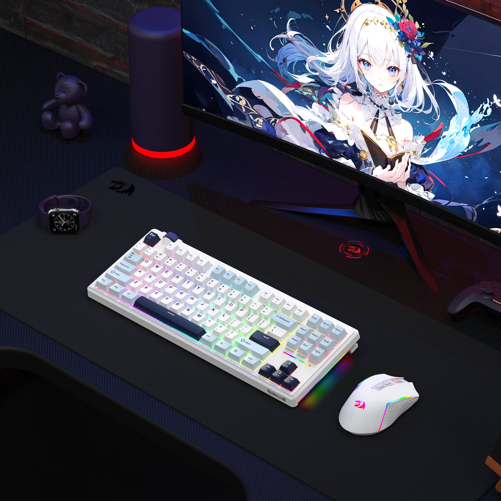 Redragon Cyclone Pro K716 RGB Hot-Swappable Gasket Mounted TKL Horizontal Knob Mechanical Keyboard