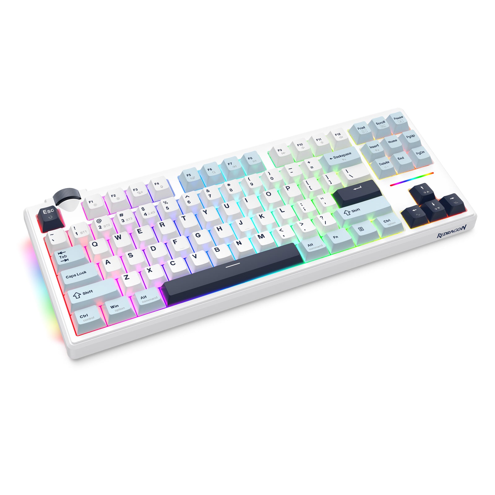 Redragon Cyclone Pro K716 RGB Hot-Swappable Gasket Mounted TKL Horizontal Knob Mechanical Keyboard