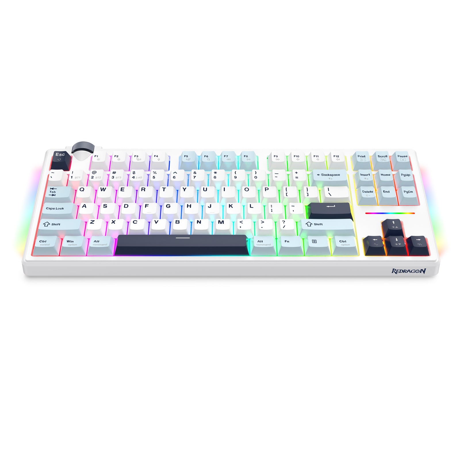 Redragon Cyclone Pro K716 RGB Hot-Swappable Gasket Mounted TKL Horizontal Knob Mechanical Keyboard