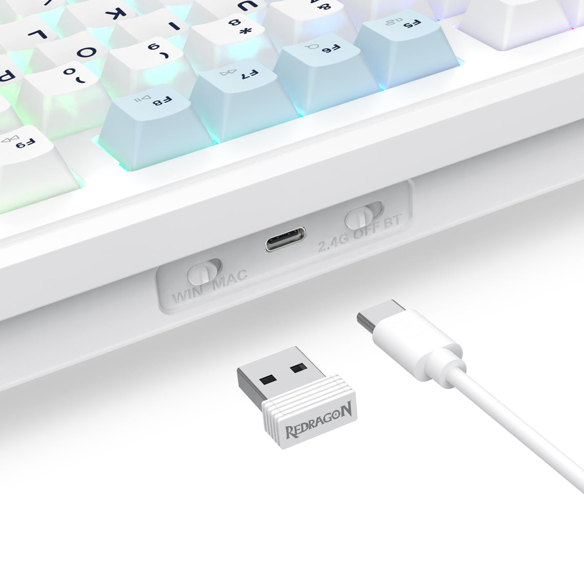 Redragon Cyclone Pro K716 RGB Hot-Swappable Gasket Mounted TKL Horizontal Knob Mechanical Keyboard
