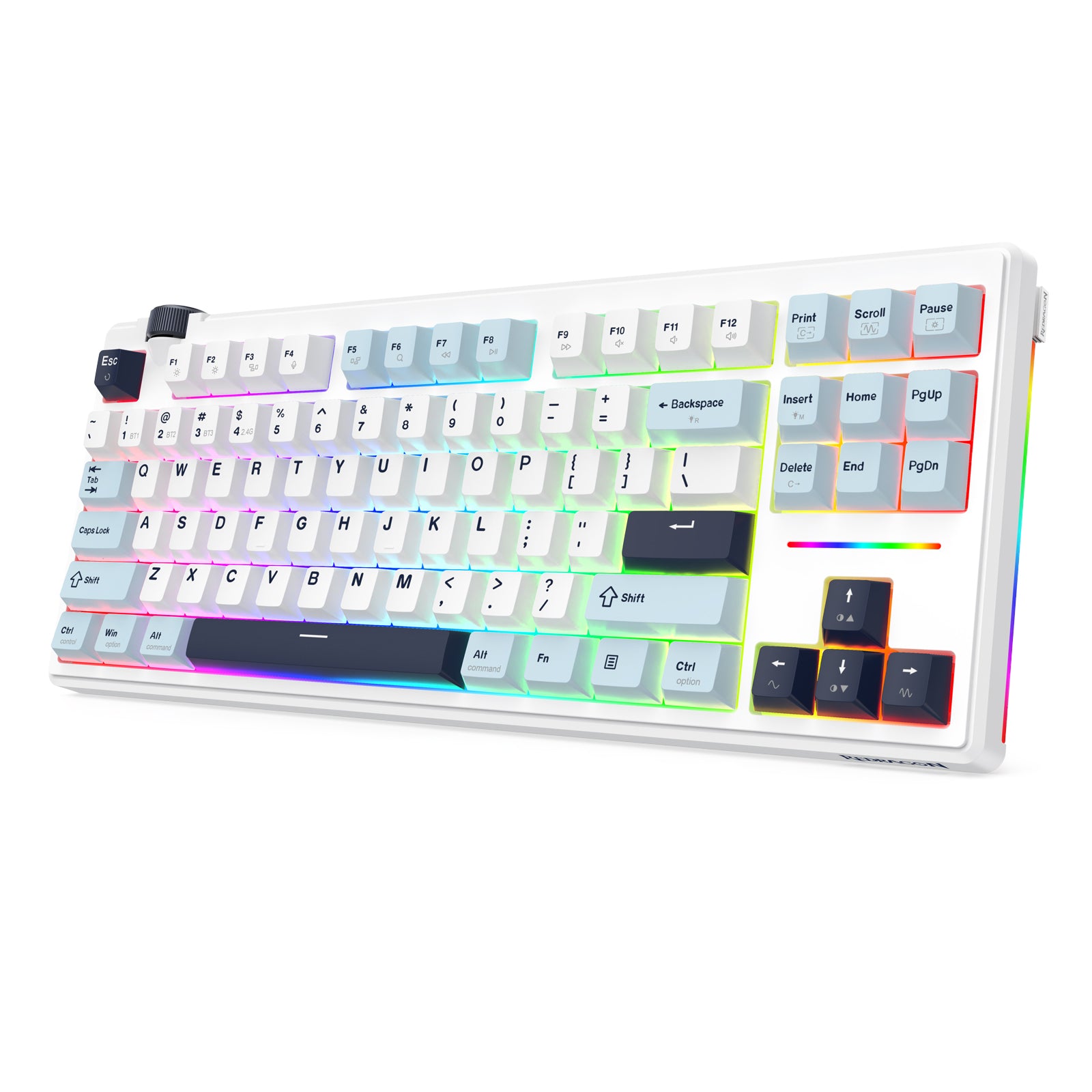 Redragon Cyclone Pro K716 RGB Hot-Swappable Gasket Mounted TKL Horizontal Knob Mechanical Keyboard