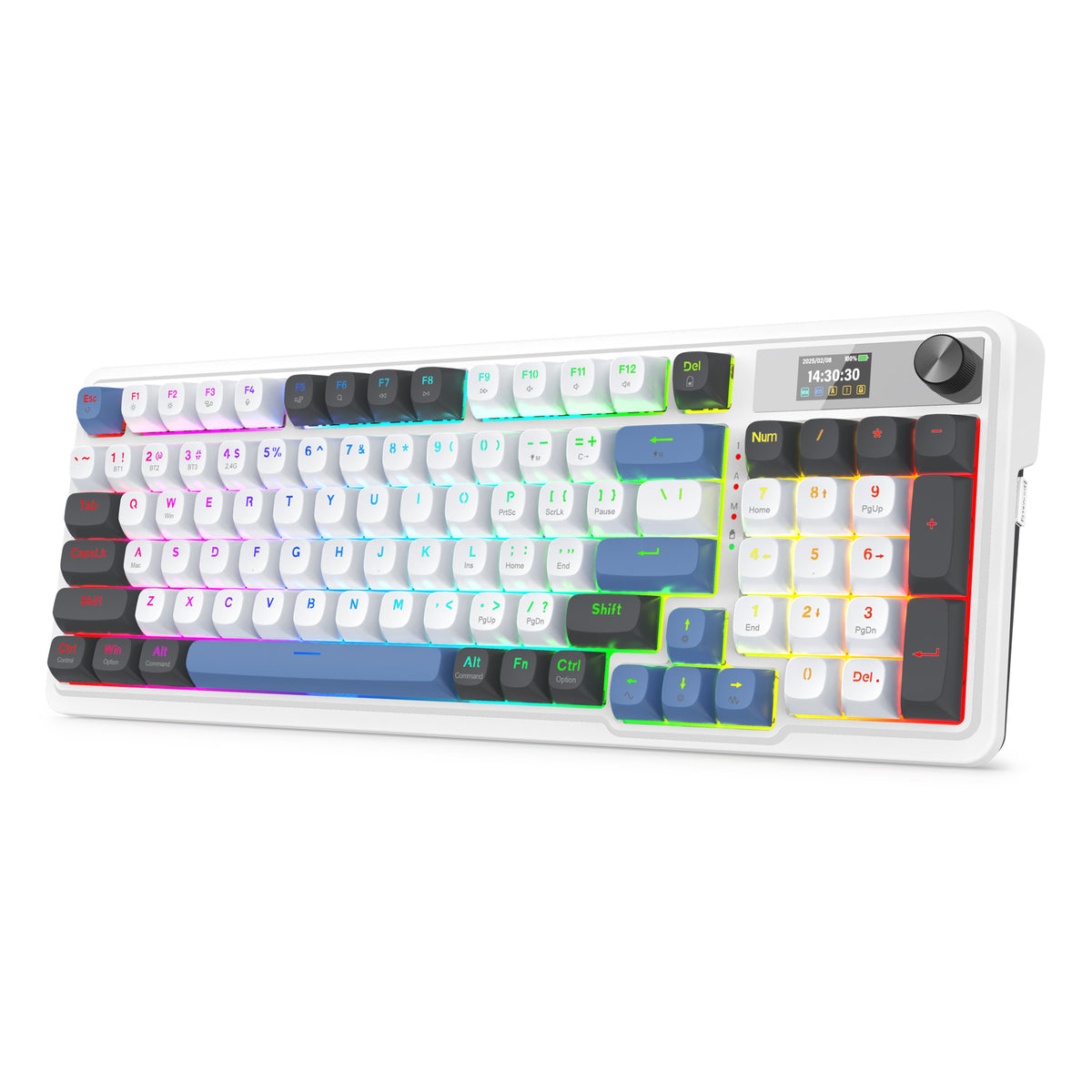 Redragon Galatin Pro K719 RGB Tri-Mode with LCD Screen Gasket Mounted Mechanical Keyboard