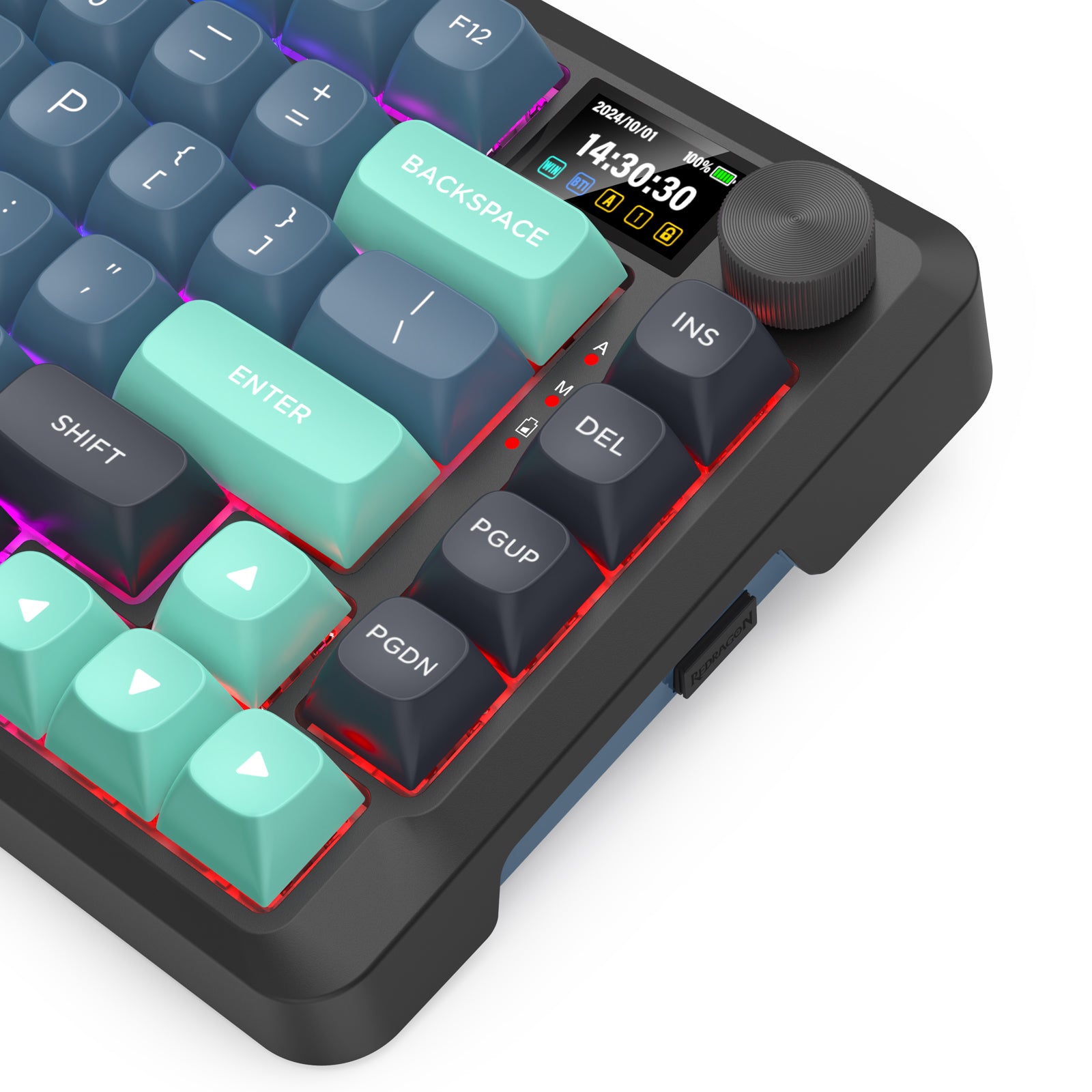 Redragon Behemoth K724GBG-RGB-PRO  Mechanical Keyboard with LCD Screen