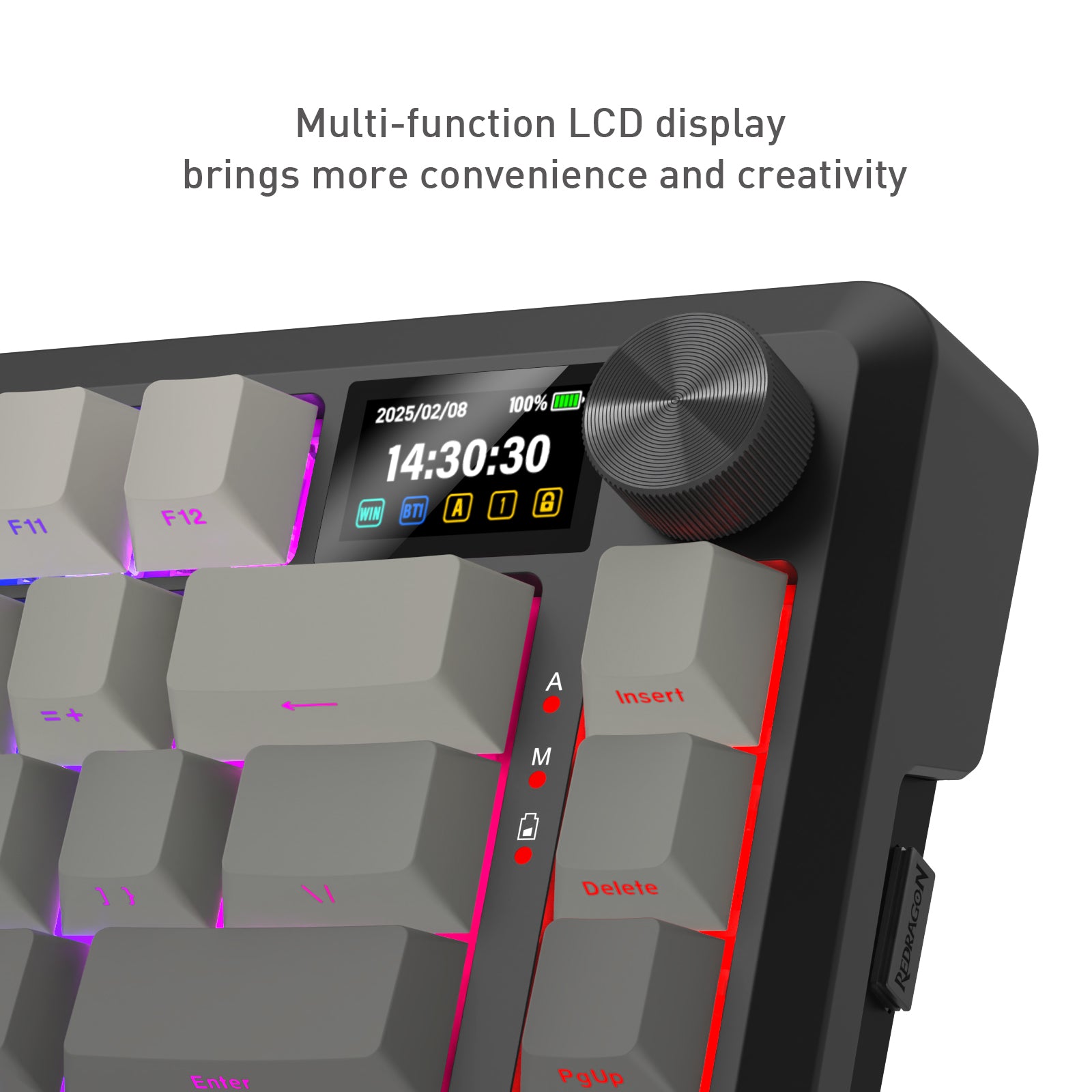 Redragon Behemoth K724SP-RGB-PRO Mechanical Keyboard with LCD Screen
