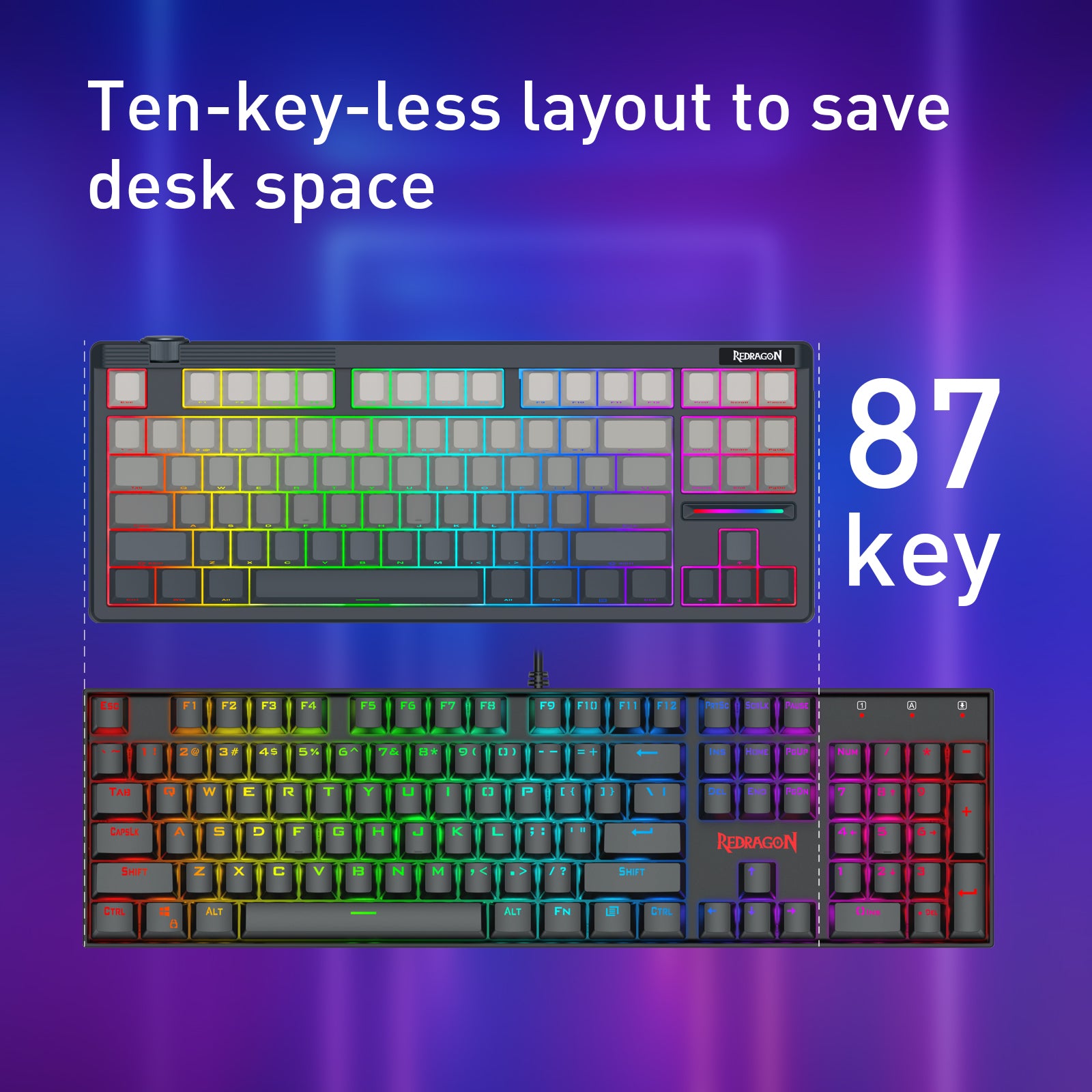 Redragon OTIIM PRO 3-Modes Connectivity 87 Keys Gasket Mechanical Keyboard