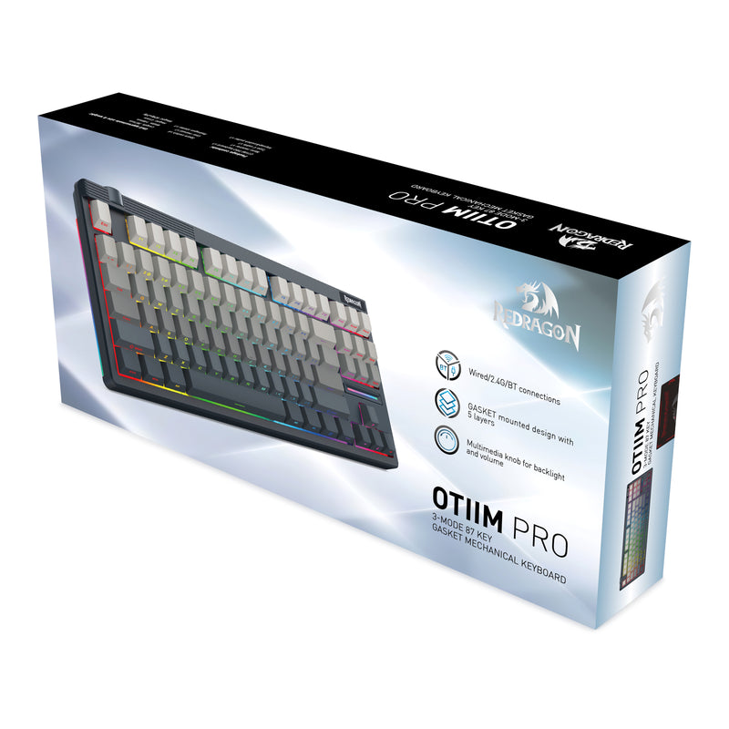 Redragon OTIIM PRO 3-Modes Connectivity 87 Keys Gasket Mechanical Keyboard
