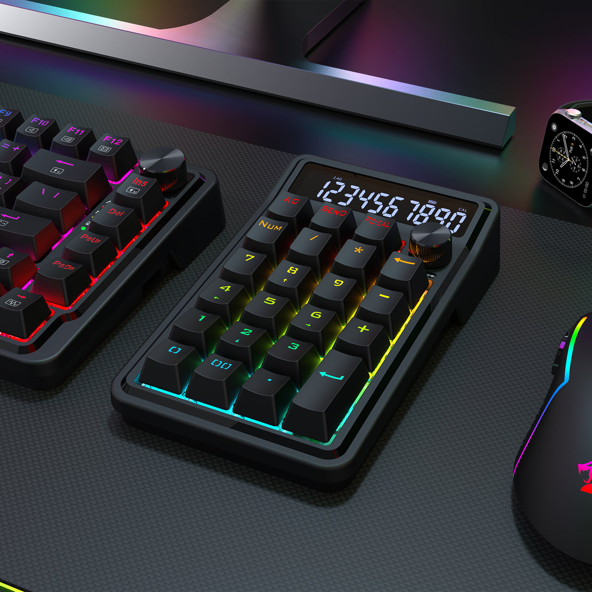 Redragon Cove Wireless K733 RGB Hot-Swappable Gasket Mounted Digital Mechanical Numpad 
