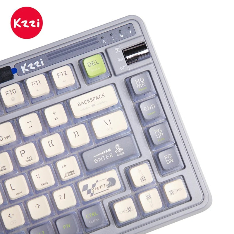 KZZI K75 Pro Tri-Mode RGB 82 Keys Hot-Swappable Mechanical Keyboard Knight Gray