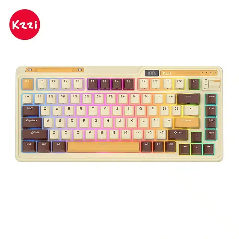 KZZI K75 Pro Tri-Mode RGB 82 Keys Hot-Swappable Mechanical Keyboard ...