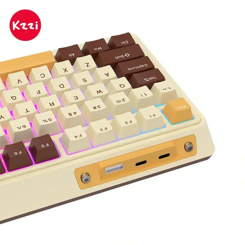 KZZI K75 Pro Tri-Mode RGB 82 Keys Hot-Swappable Mechanical Keyboard Mousse (Moment Linear Switch)