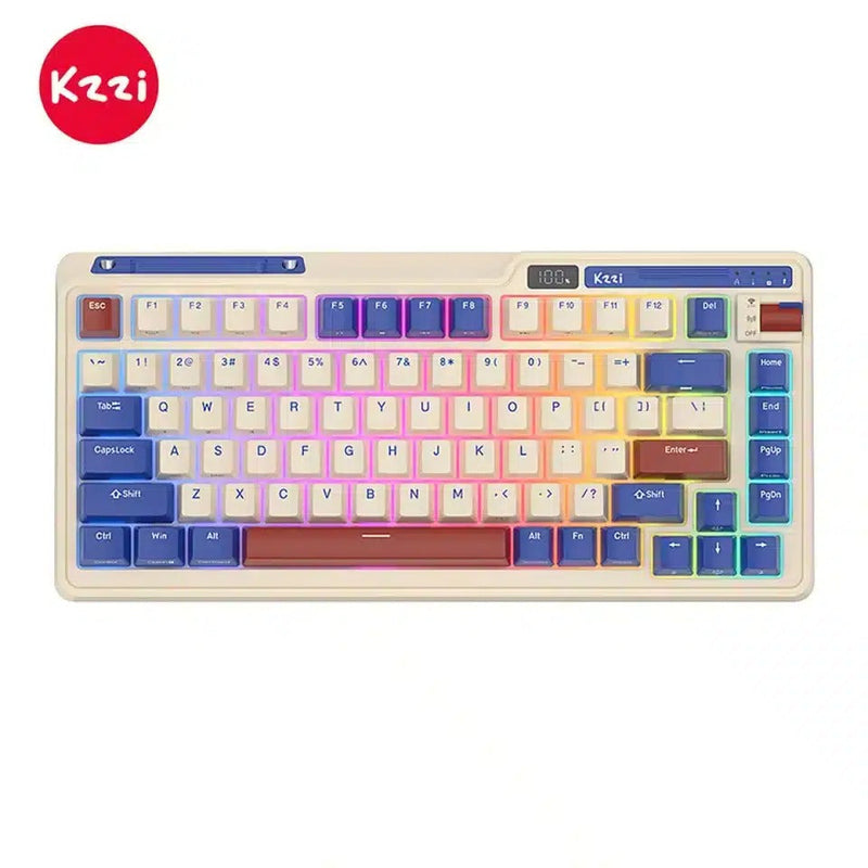 KZZI K75 Pro Tri-Mode RGB 82 Keys Hot-Swappable Mechanical Keyboard Rhine (Eternity Tactile Switch)