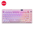 KZZI K75 Pro Tri-Mode RGB 82 Keys Hot-Swappable Mechanical Keyboard Sakura Pink