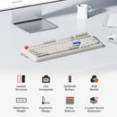 Mchose K99 V2 RGB Tri-Mode Hot-Swappable Mechanical Keyboard (Retro White) (Icy Creamsicle Switch)
