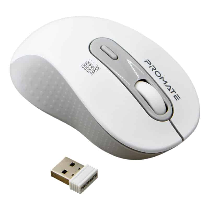 Promate Dual Mode Wireless Optical Mouse (White) | DataBlitz