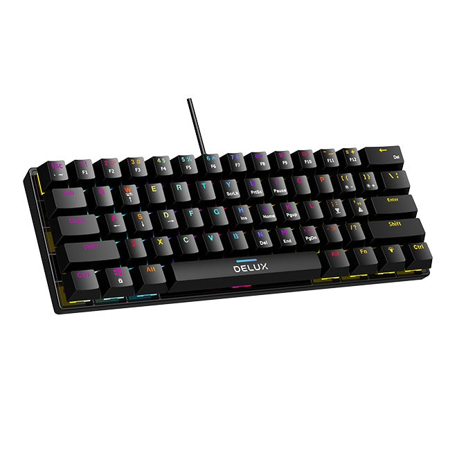 Delux KM36U 61-Keys Wired Mechanical Gaming Keyboard (Clicky Blue Switch)