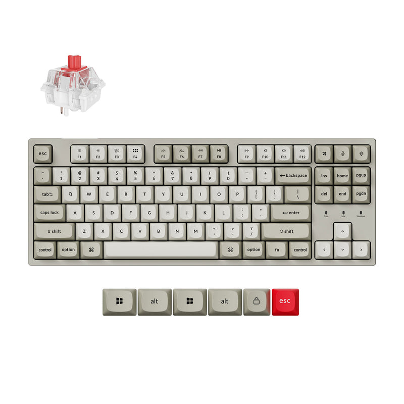 Keychron C1 Pro 8K QMK RGB Hot-Swappable 80% TKL Wired Custom Mechanical Keyboard