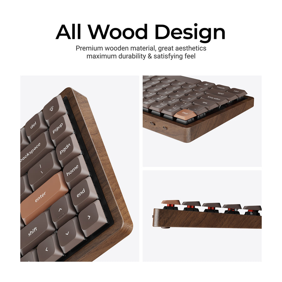 Keychron K3 Max QMK Wireless Hot-Swappable RGB Custom Mechanical Keyboard - All-Wood Special Edition