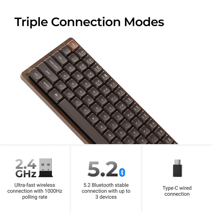 Keychron K3 Max QMK Wireless Hot-Swappable RGB Custom Mechanical Keyboard - All-Wood Special Edition