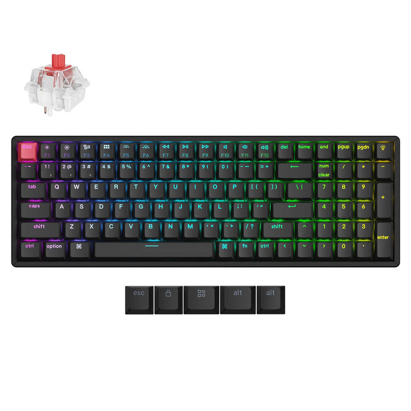 Keychron K4 QMK Fully Assembled Hot-Swappable RGB Backlight 96% Wireless Mechanical Keyboard Version 3 - Black