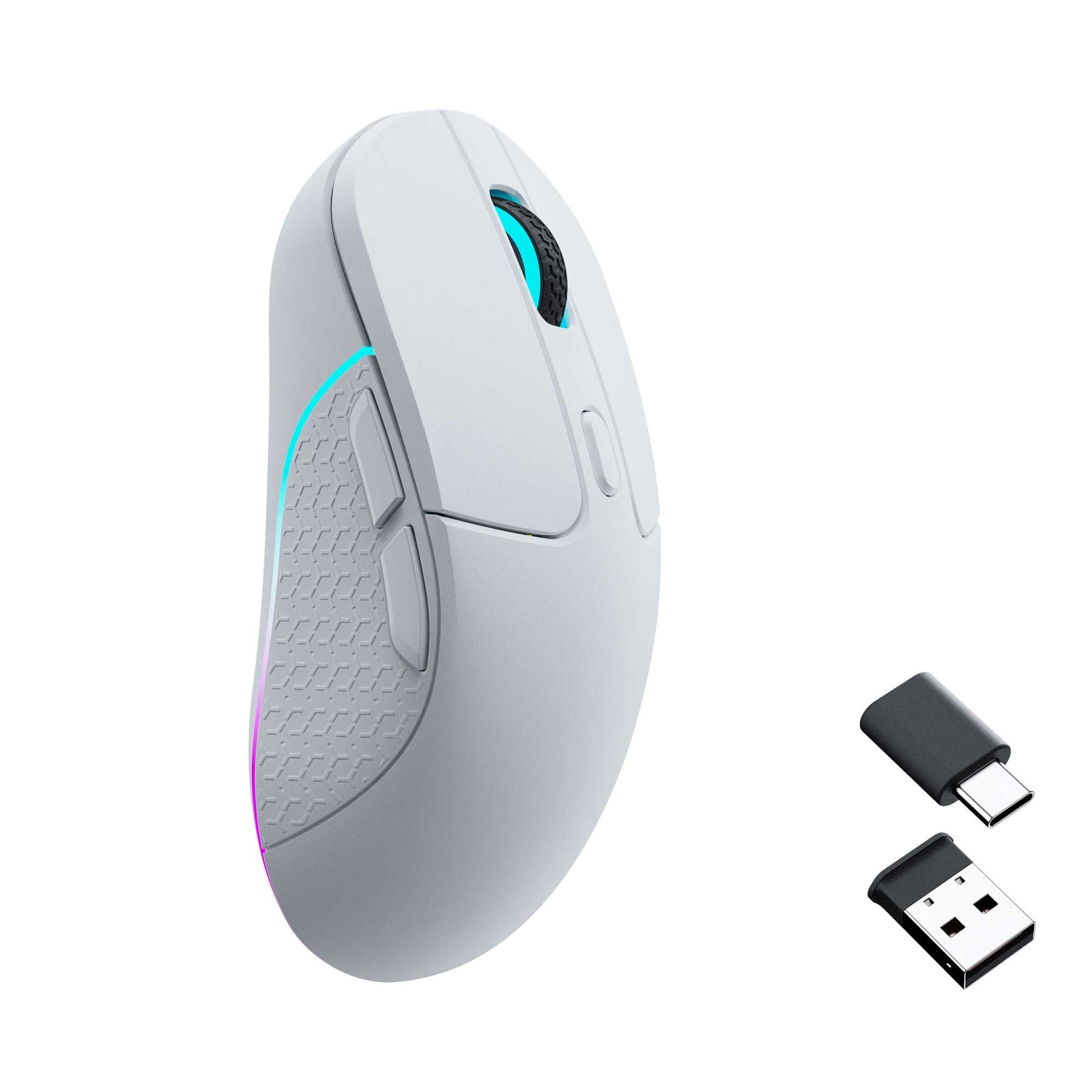 Keychron M3 RGB Ergonomic Wireless Optical Mouse (White) (M3-A3)