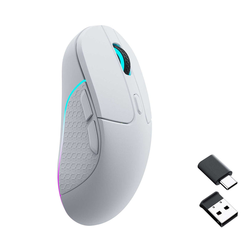 Keychron M3 RGB Ergonomic Wireless Optical Mouse (White) (M3-A3)
